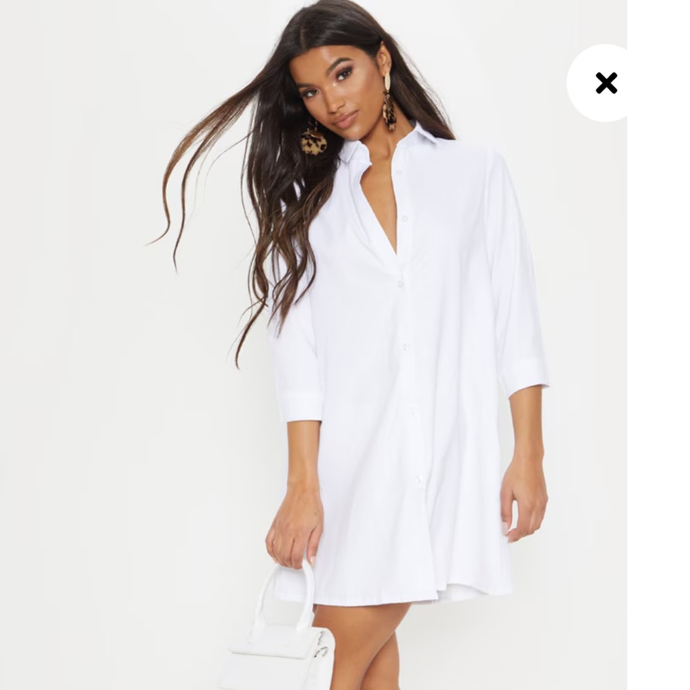 PLT Leni White Shirt Dress